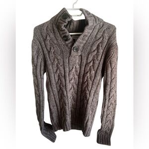 Men’s Lê Chateau Wool Blend Brown Knit Sweater Size Small